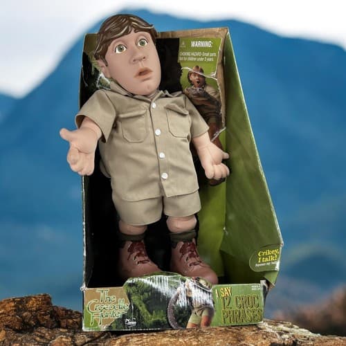 DAMAGED BOX VTG 2000 The Crocodile Hunter Steve Irwin 16" Talking Doll