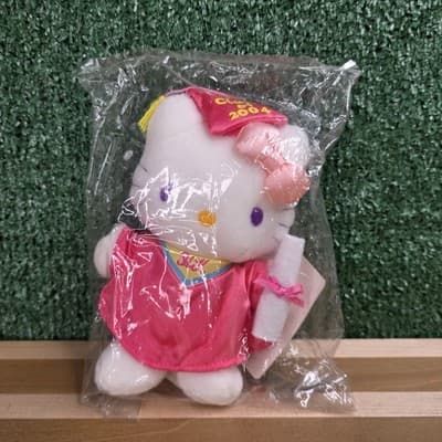 New Adorable Hello kitty Graduation plush with scroll Class Of 2004 Pink