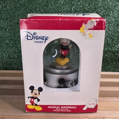 Disney Musical Snow Globe Mickey Mouse March Water Ball Enesco New In Box