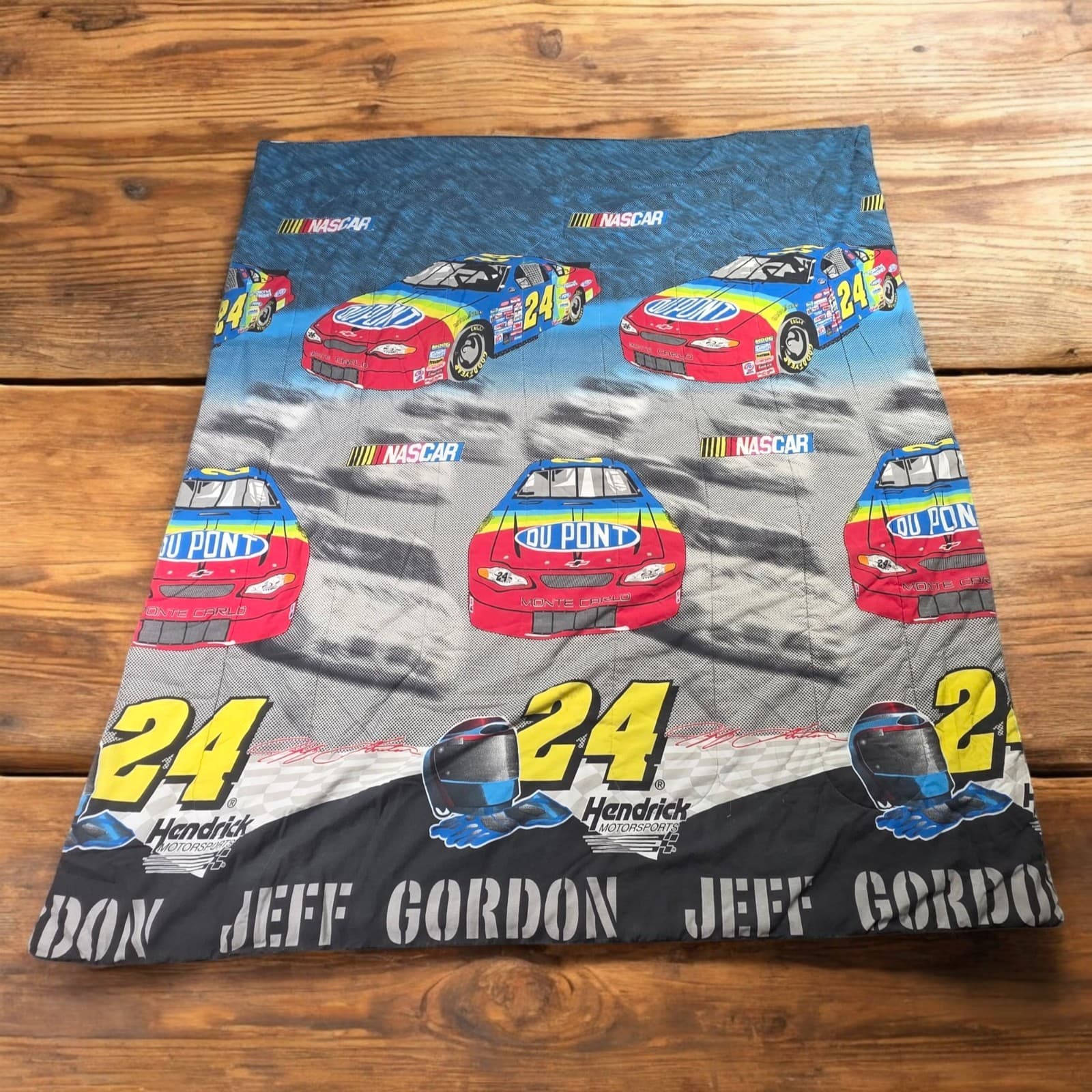 Vintage USA Race Car NASCAR Twin Size Reversible Comforter Blanket Jeff Gordon
