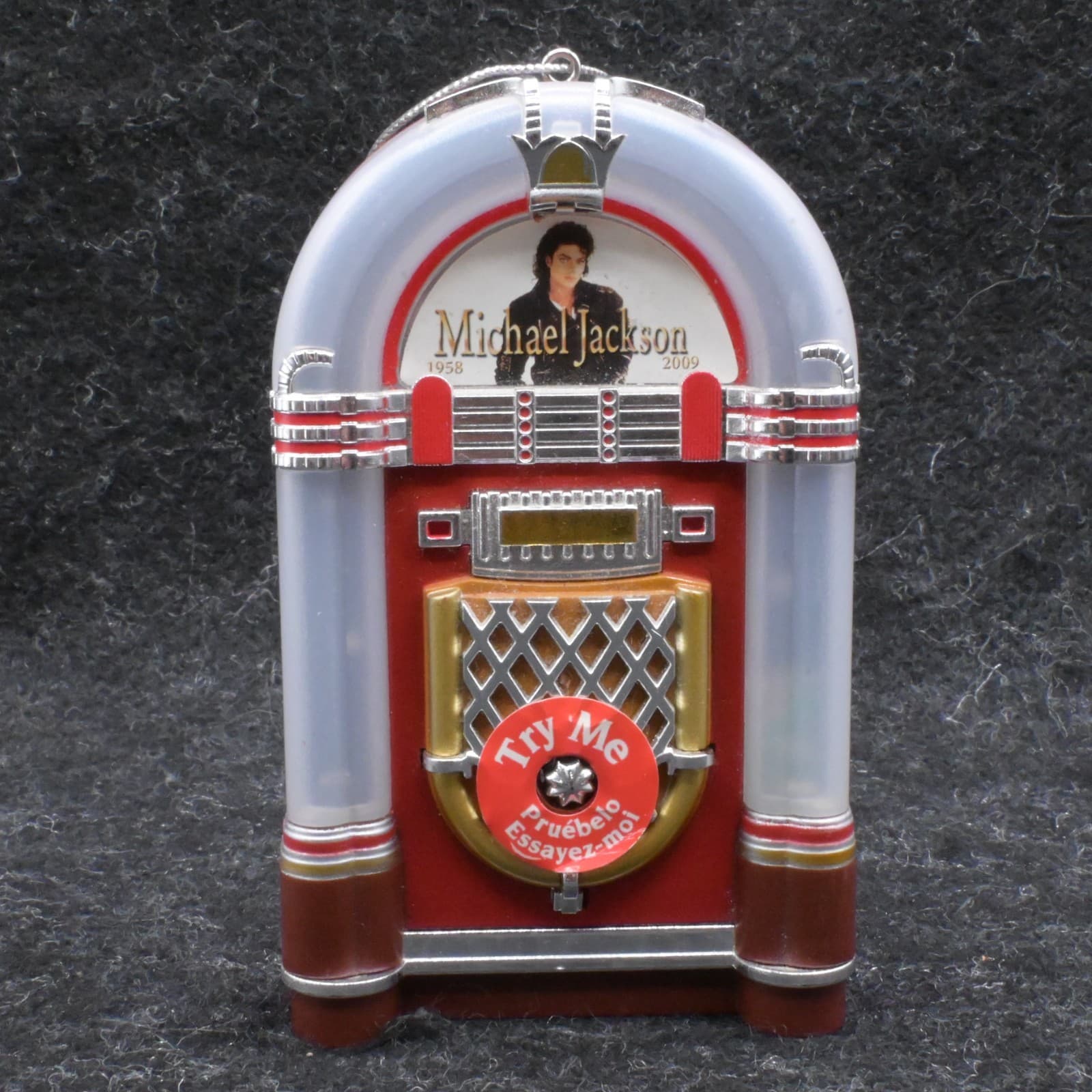Michael Jackson King of Pop Jukebox Musical Ornament Santa’s Best 2010