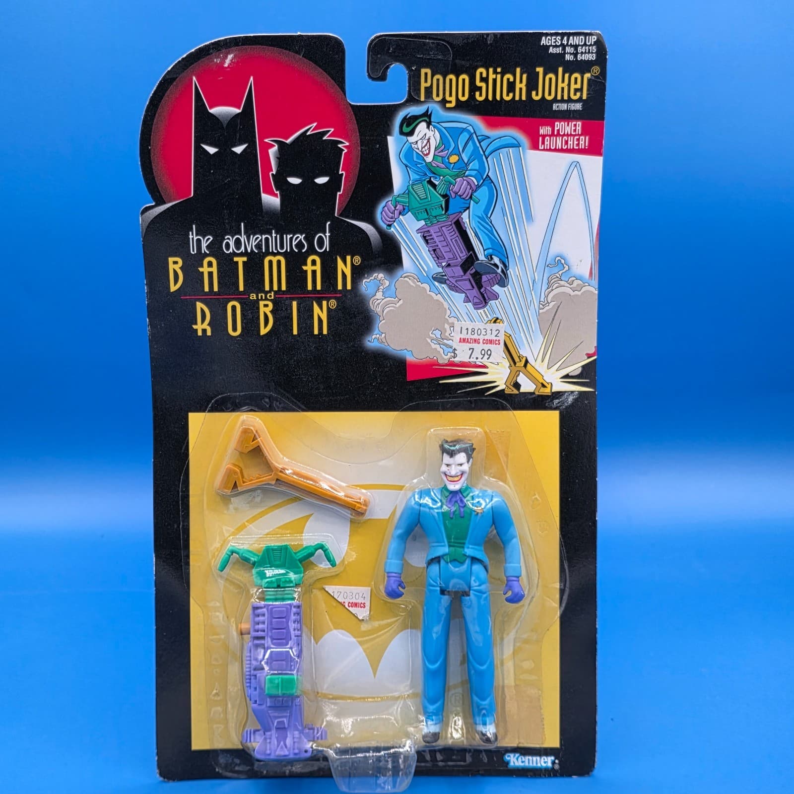 The Adventures Of Batman & Robin Animated Pogo Stick Joker Figure 1995 Kenner