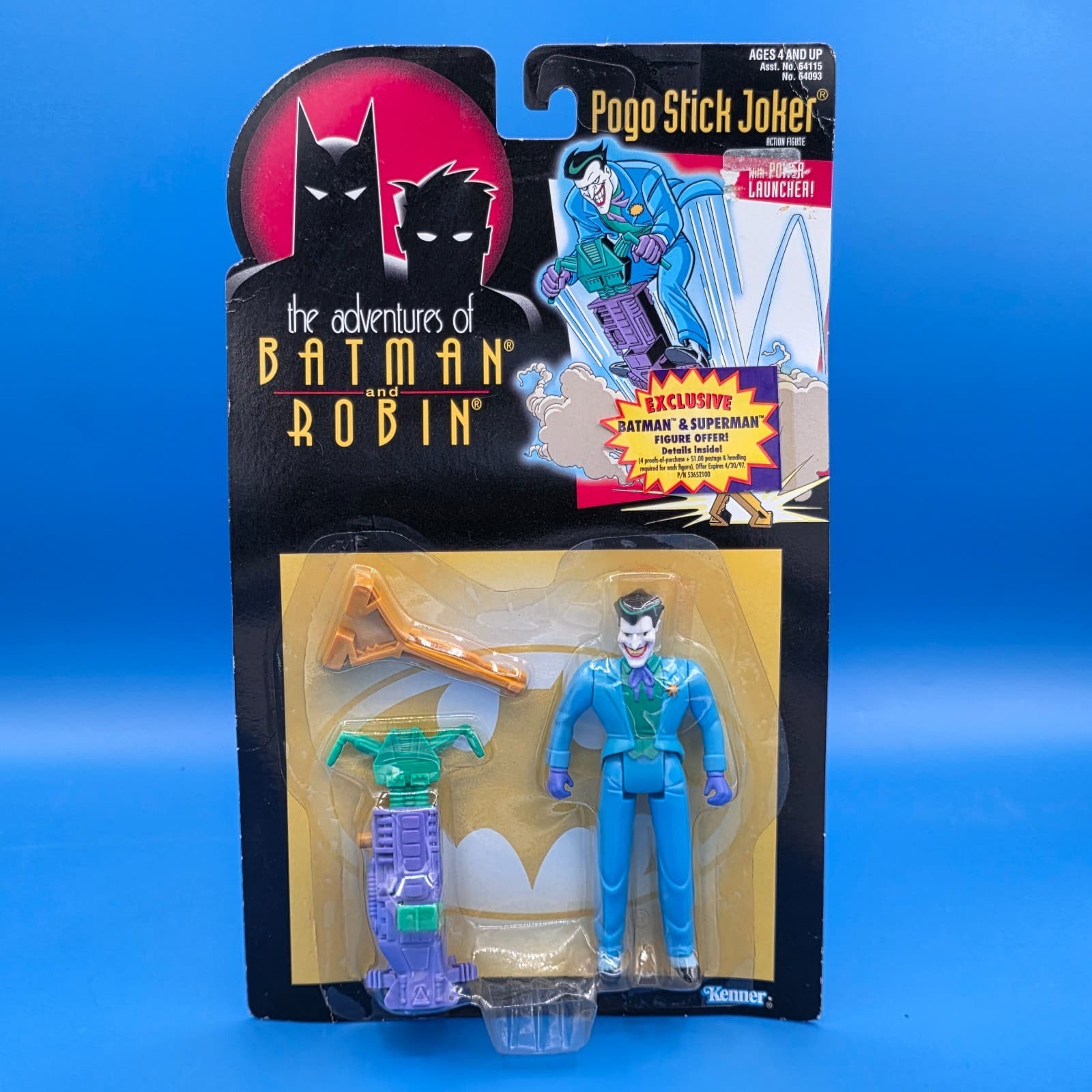 The Adventures Of Batman & Robin Animated Pogo Stick Joker Figure 1995 Kenner