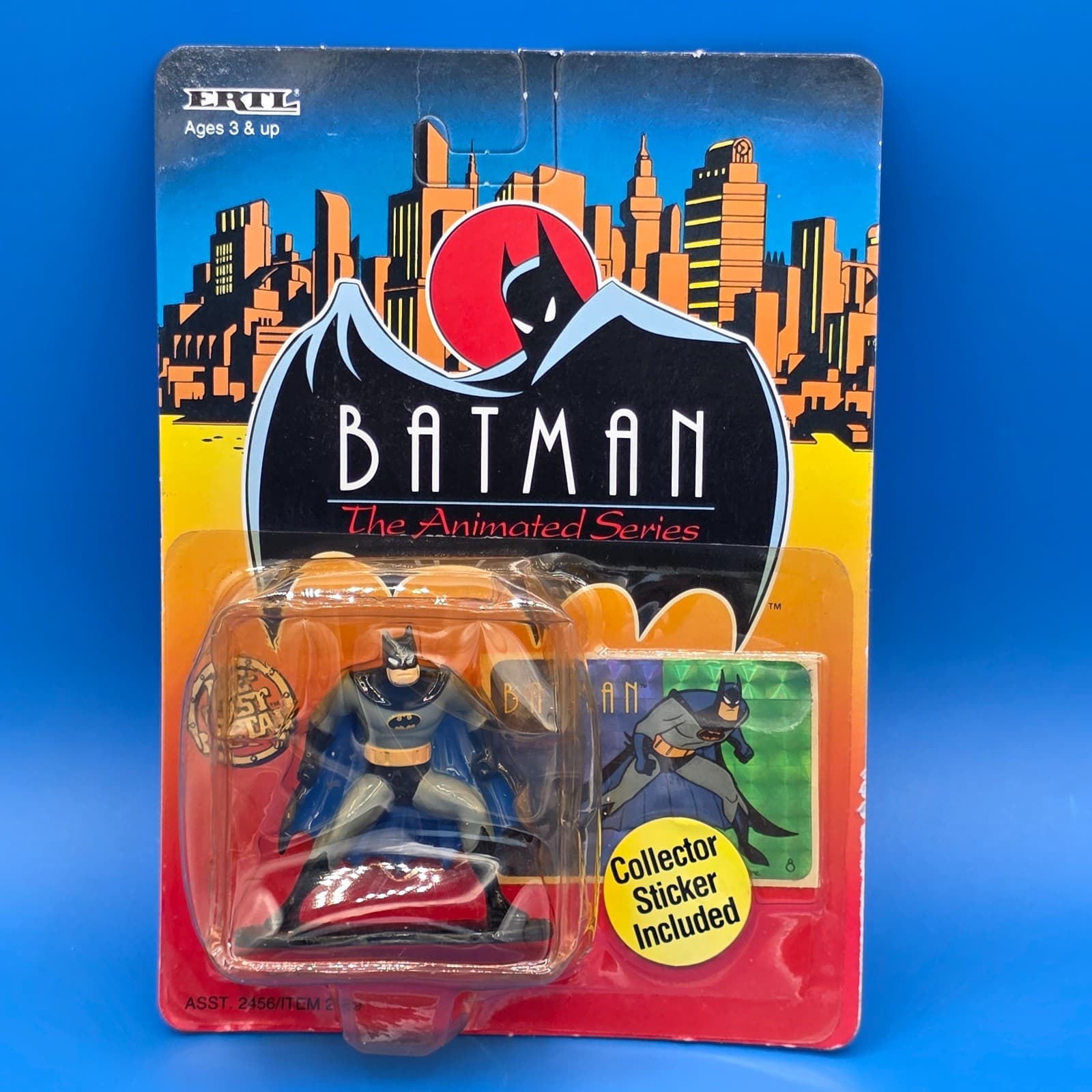 1993 ERTL Batman The Animated Series - Diecast Batman Figure w/ Sticker NOC