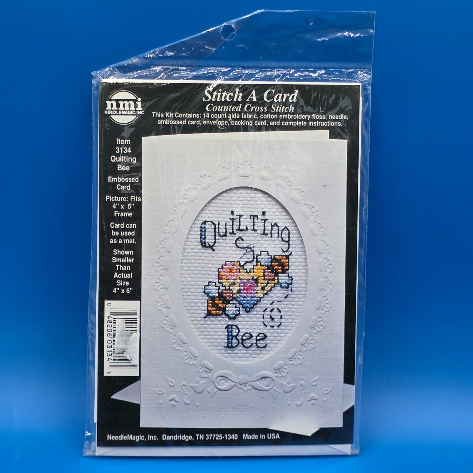 Vintage NMI Cross Stitch A Card Kit #3134 QUILTING BEE