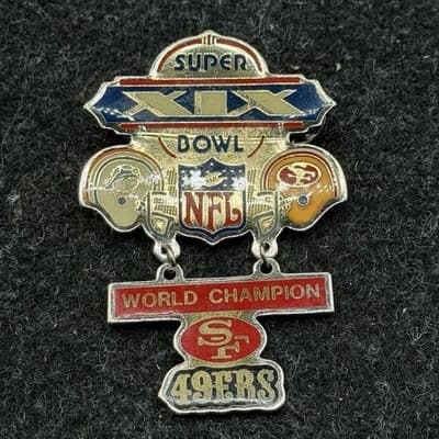 World Champion San Francisco 49ers Commemorative Super Bowl XIX Pin - NFL