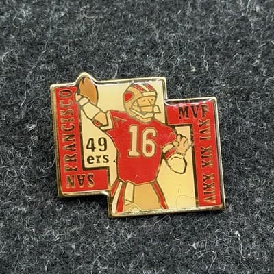 49ers Pins RARE VTG San Francisco 49ers Pin 1991 Joe Montana Record Football Pin