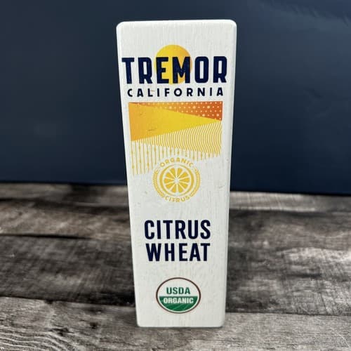 TREMOR CALIFORNIA CITRUS WHEAT BEER TAP HANDLE WOODEN 7.25" Inches Tall