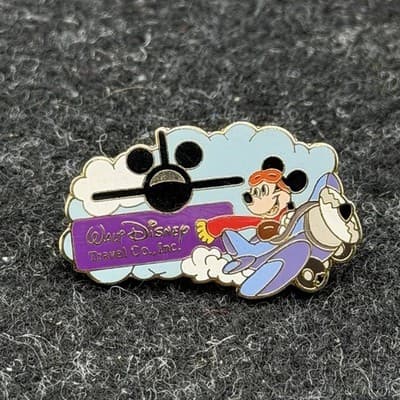Mickey Mouse Walt Disney Travel Co Airplane Lapel Hat Pin