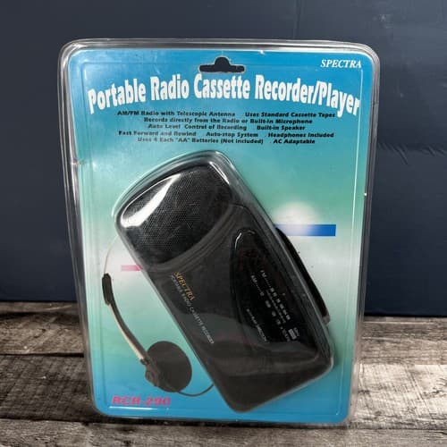 Vintage Spectra RCR-290 Portable Radio Cassette Recorder/Player NEW