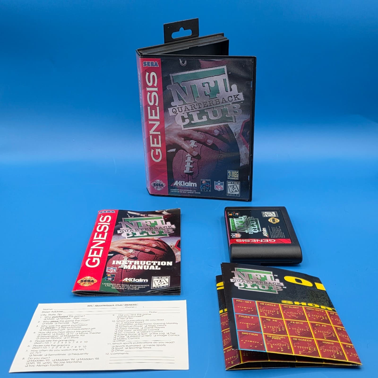 NFL Quarterback Club Video Game (Sega Genesis, 1994) CIB Complete Retro Tested