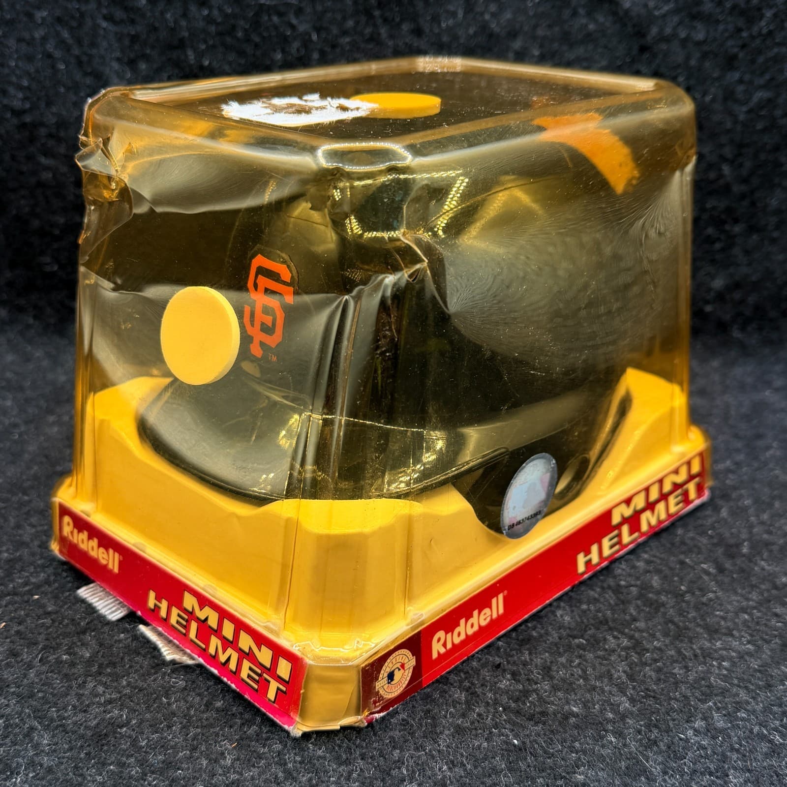 2006 Riddell SF Giants Mini Batters Helmet Sealed Yellowed Packaging