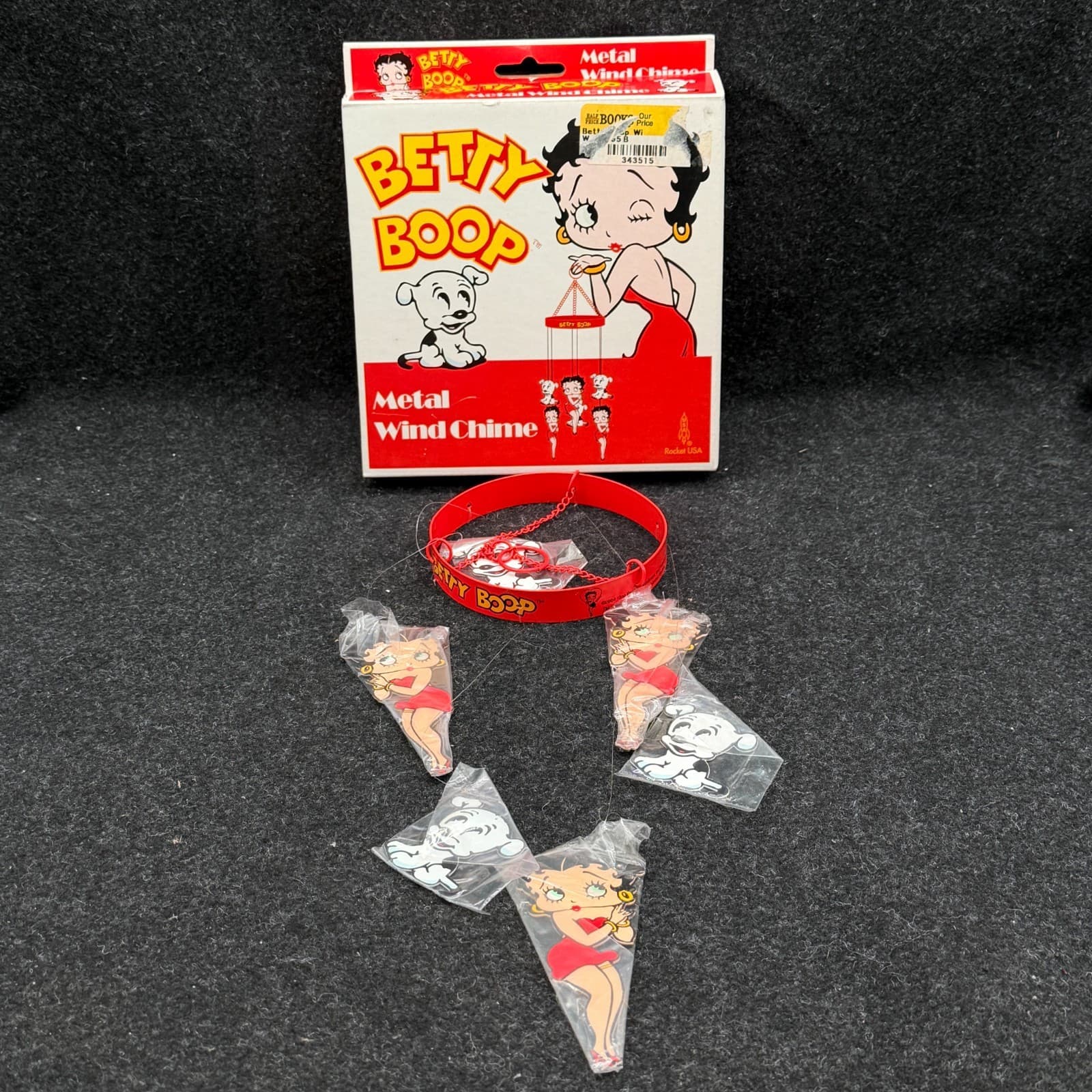 Betty Boop Decor Metal Wind Chime 2004 Rocket USA #570 - New In Box