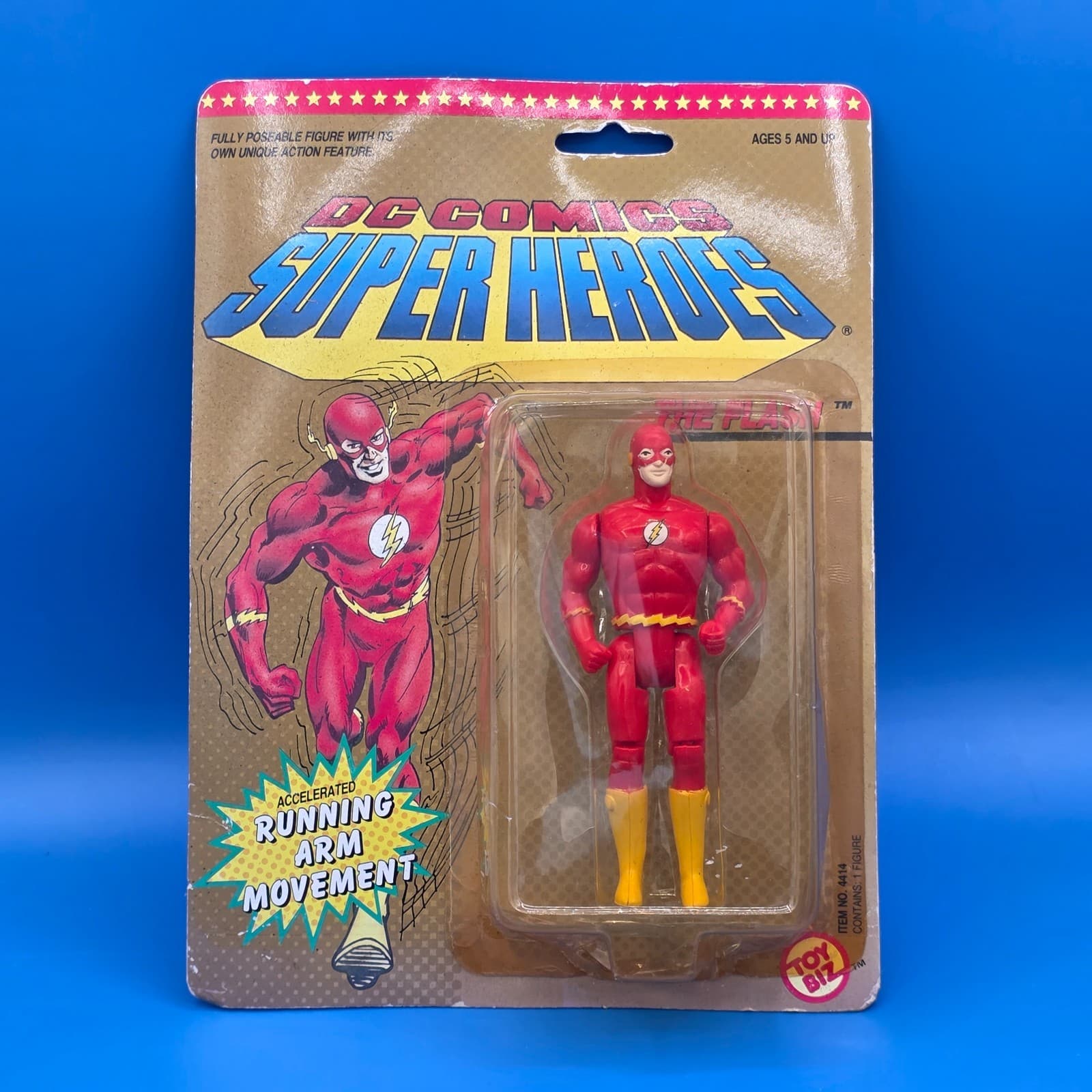 Vintage 1990 ToyBiz DC Super Heroes Action Figure - The Flash - Running Arms
