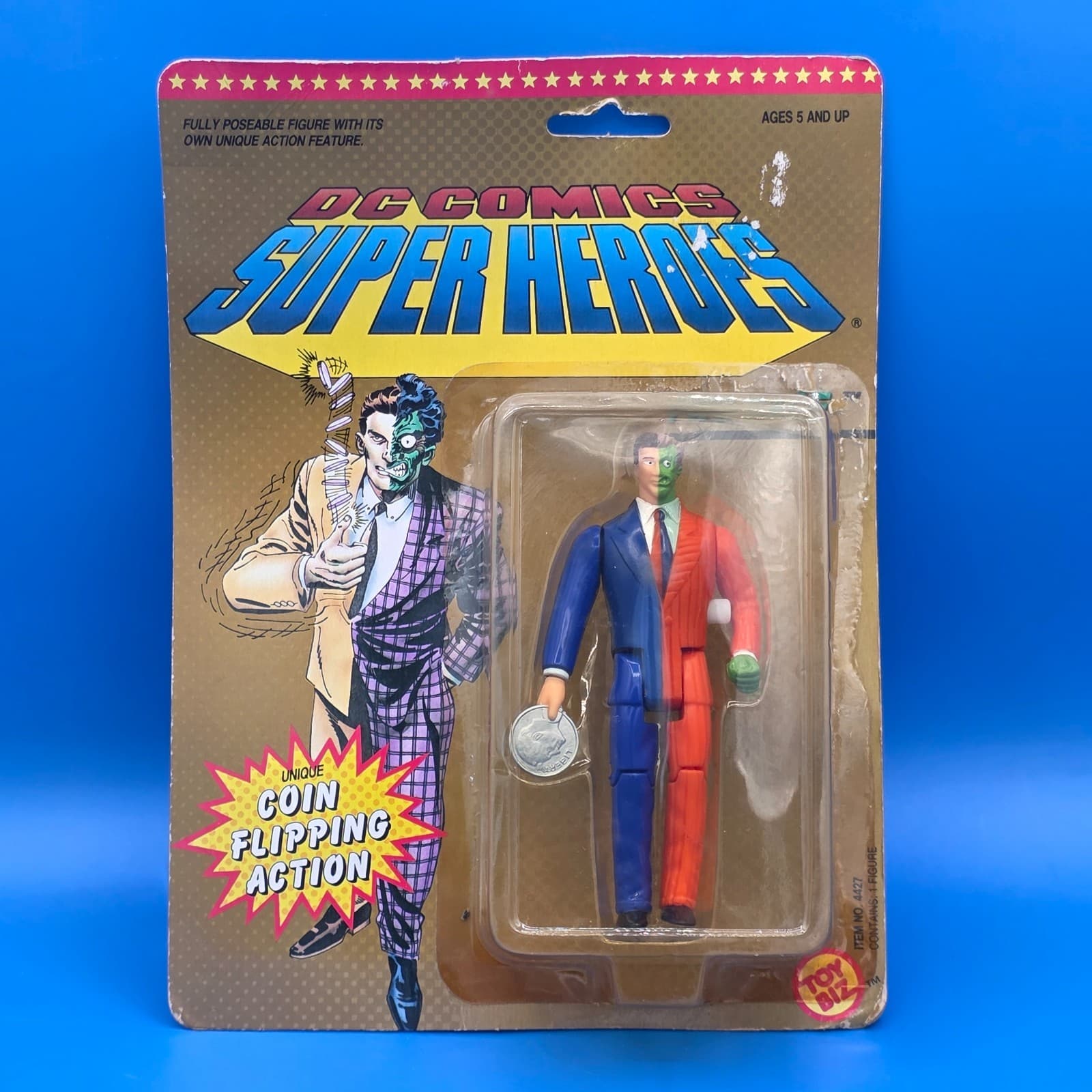 DC Comics Super Heroes TWO FACE Villain Action Figure Toy Biz 1990 ToyBiz ~NEW~