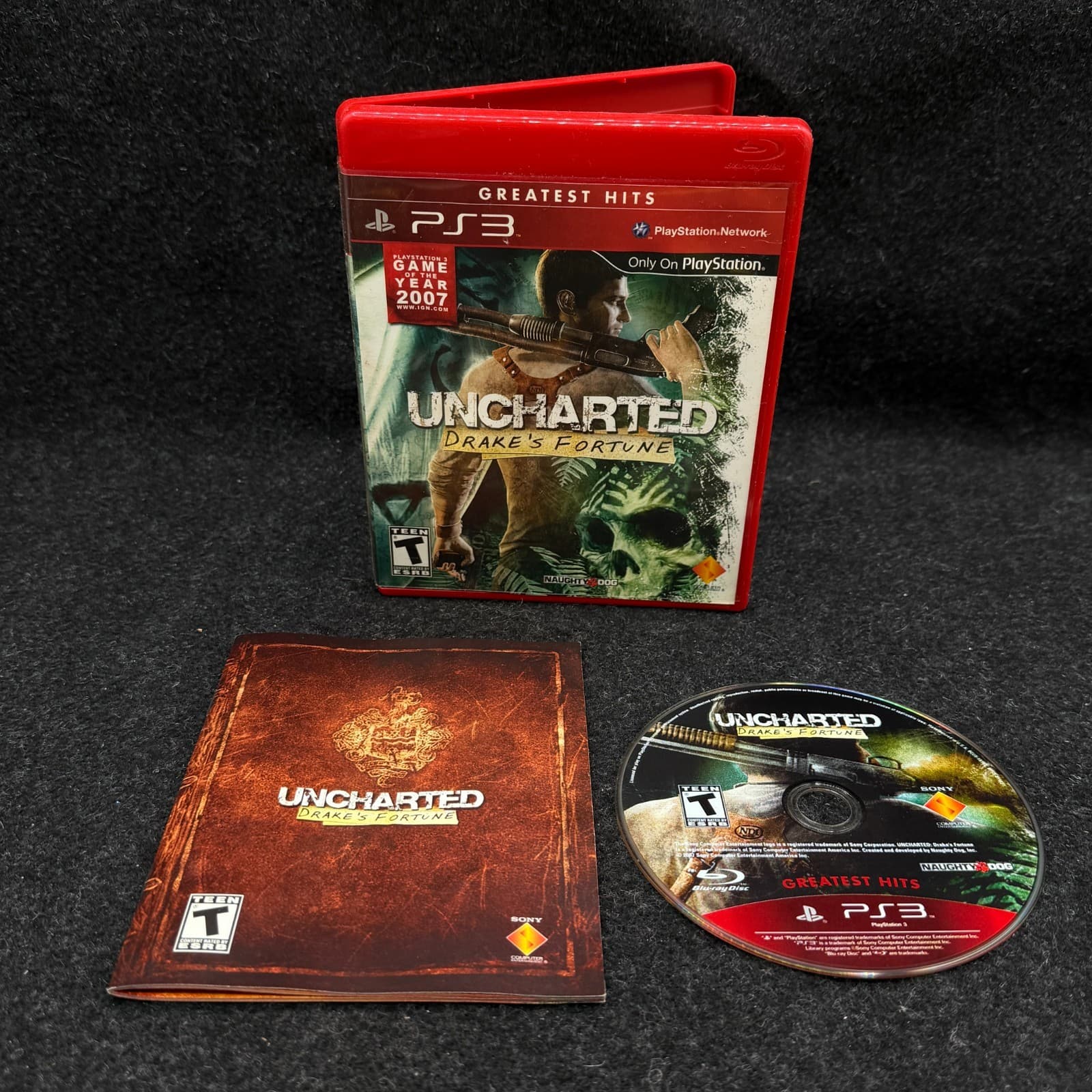 UNCHARTED DRAKE'S FORTUNE GREATEST HITS PLAYSTATION 3 BLU-RAY DISC MANUAL TESTED