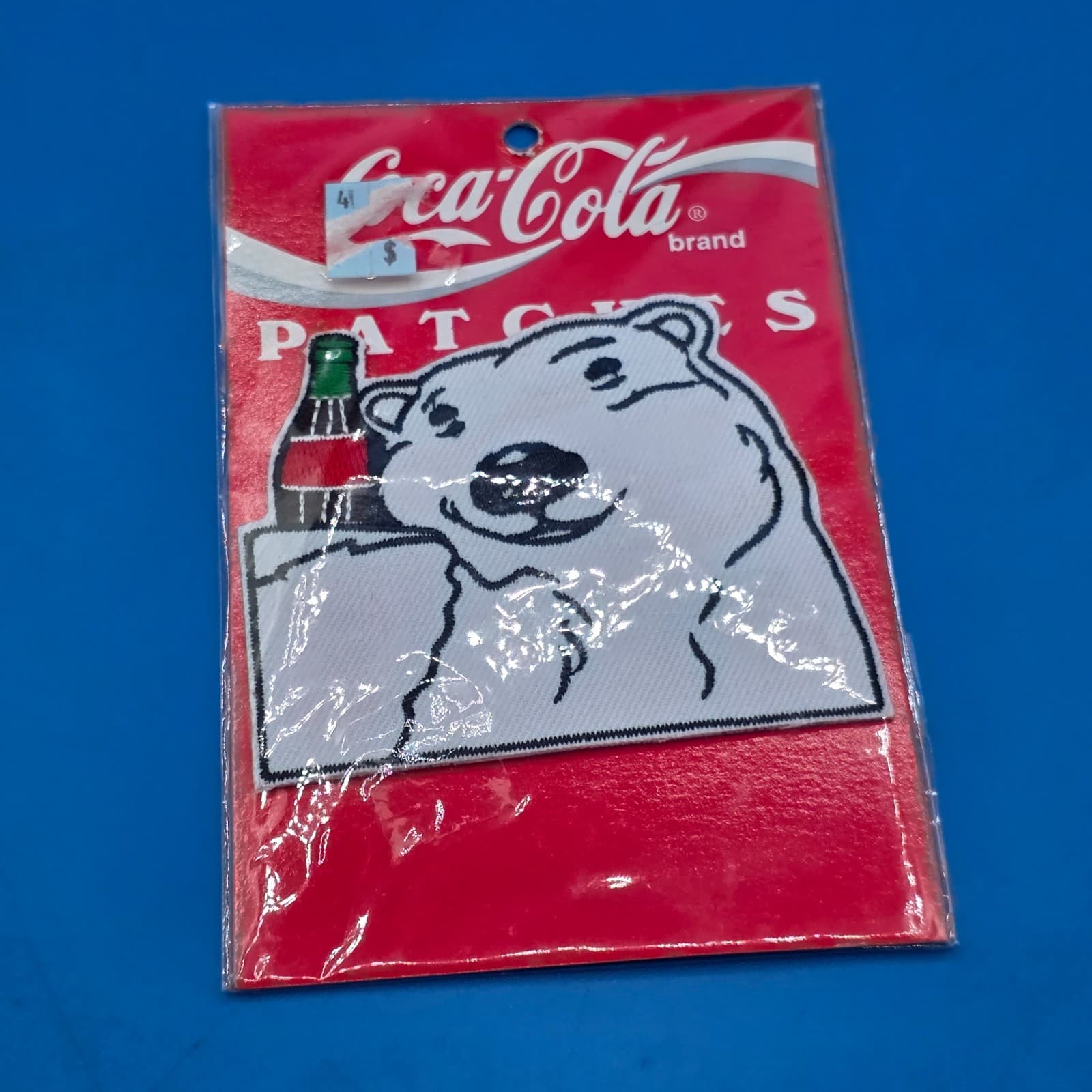 Vintage 1995 COCA COLA Patch Polar Bear ~ 3" Iron On Patch NEW Old Stock ~SEALED
