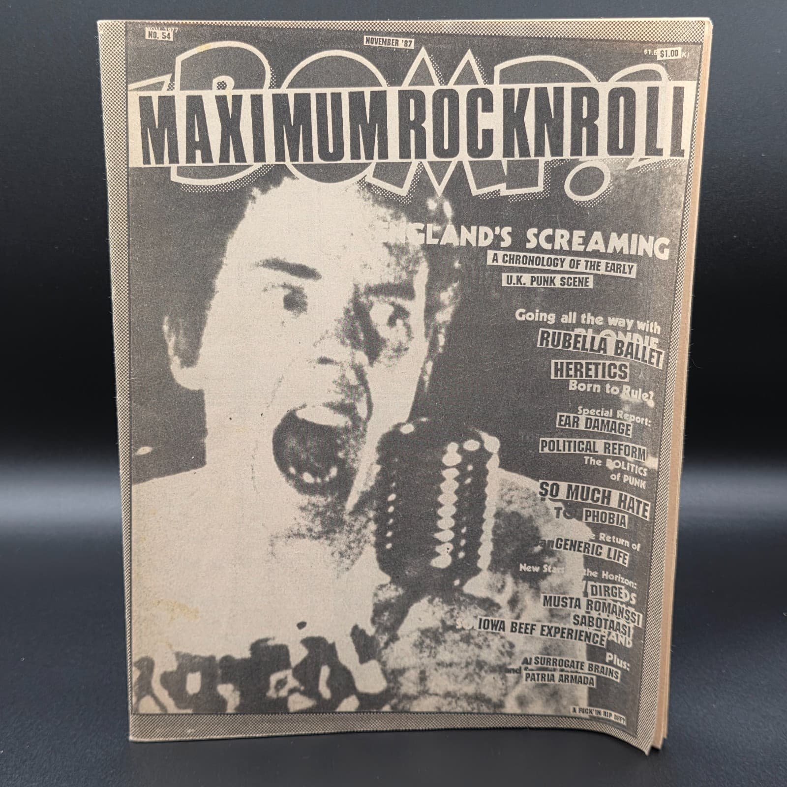 MAXIMUM ROCKNROLL Punk Rock Magazine Fanzine 54 November 1987 UK Punk Scene