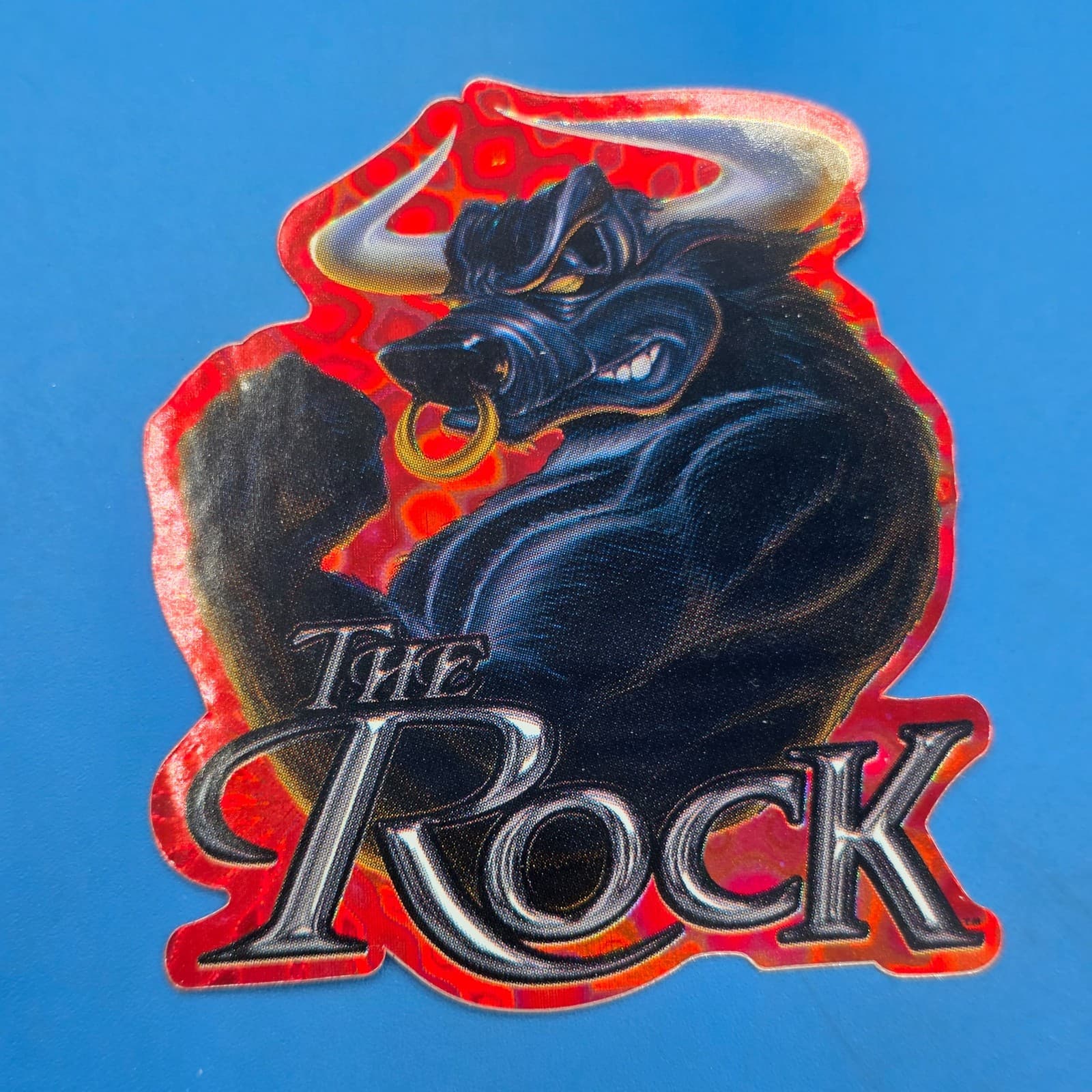 Vintage 2000 WWF The ROCK Vending Sticker Card RARE BRAHMA BULL