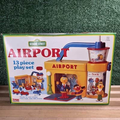 TYCO 1993 Sesame Street Airport Vintage Playset Planes Big Bird Ernie Figures