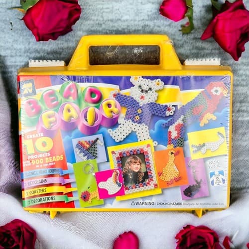 AMAV Vintage Bead Fair Colorful Beadwork Kit NEW SEALED #2244 Yellow Case
