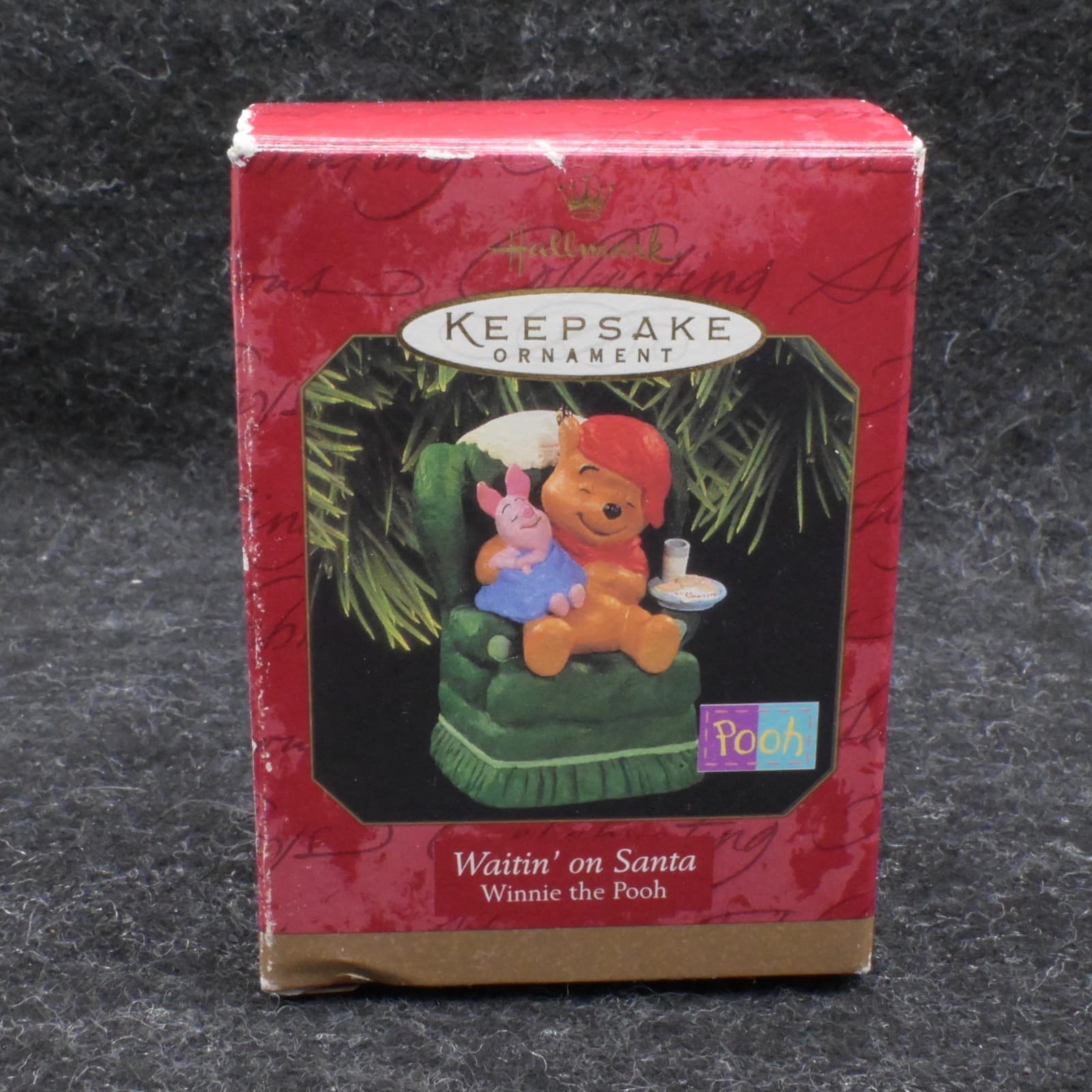 VTG 1997 Hallmark Keepsake WAITIN' ON SANTA Winnie the Pooh Christmas Ornament