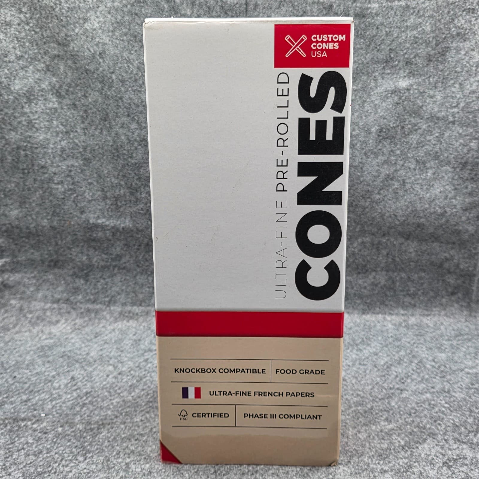 CUSTOM CONES USA STATE FLOWER WHITE PAPER 28MM M FINISH FILTER 800 COUNT
