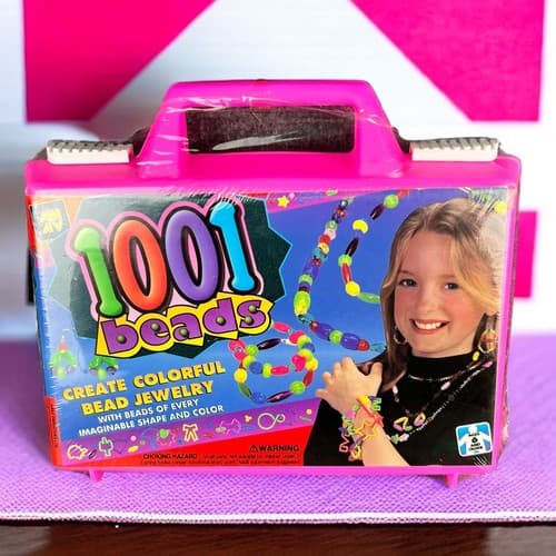 AMAV Vintage 1001 Beads Colorful Beadwork Kit NEW SEALED #2224 Pink Case