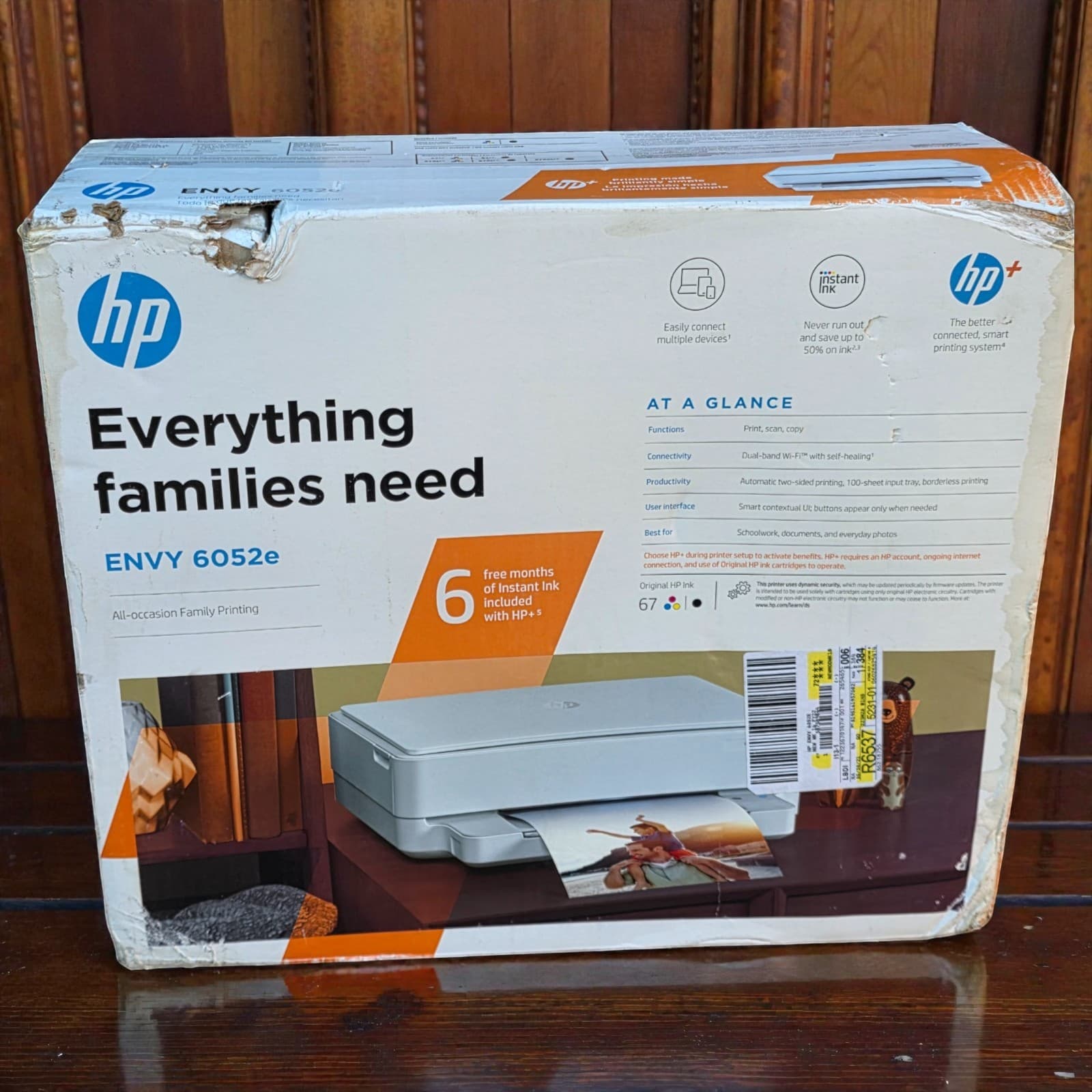 HP HP ENVY 6052e All-in-One Wireless Color Inkjet Printer White