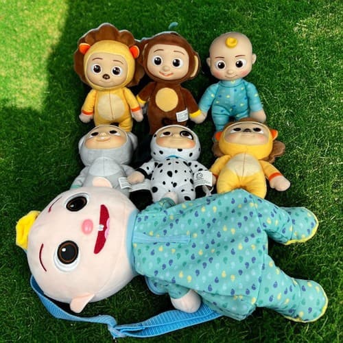 Cocomelon JJ 8” Plush Doll And Plush Backpack Lion Monkey Dog Koala Fit Lot Of 7