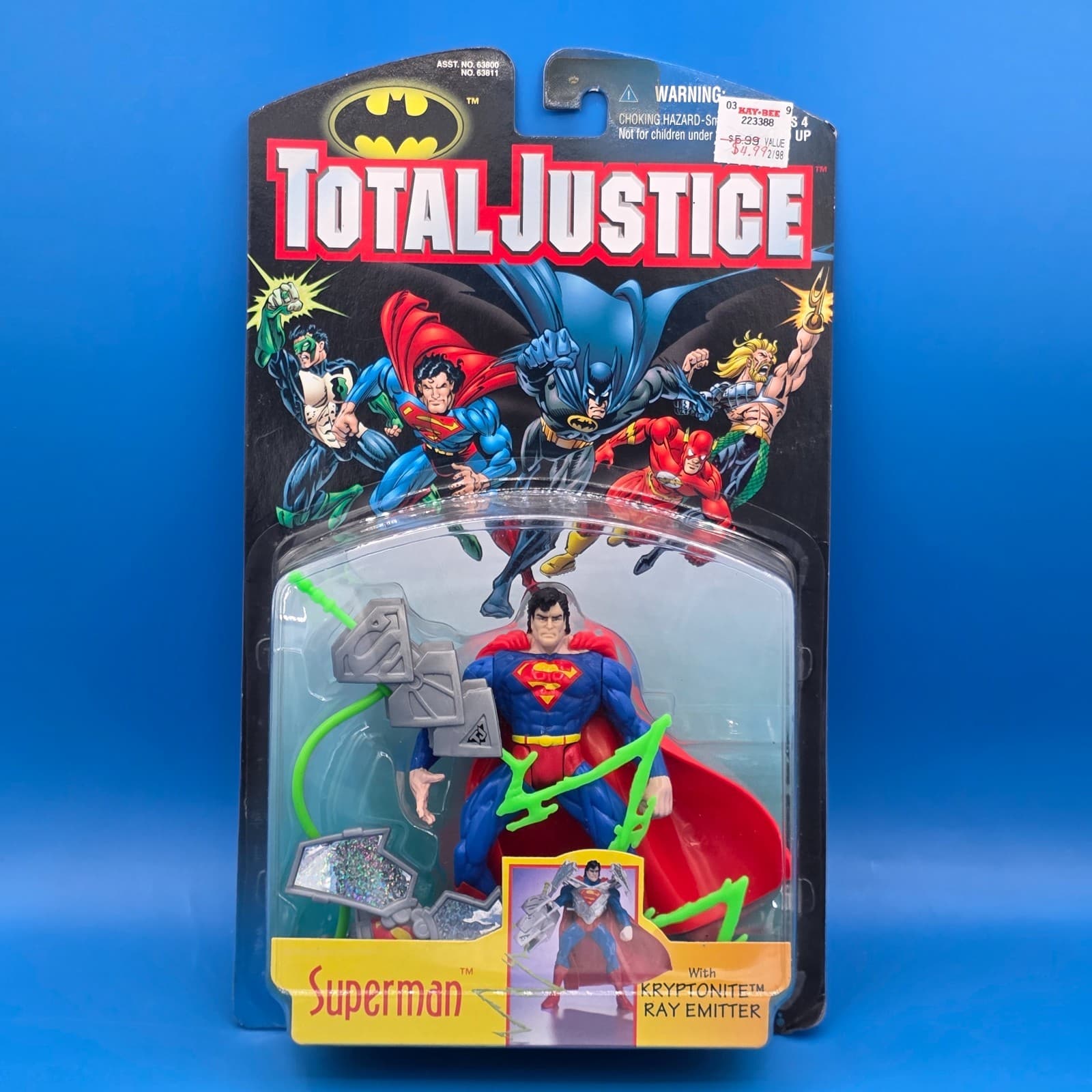 Total Justice SUPERMAN Action Figure with Kryptonite Ray Emitter circa 1996 MIB