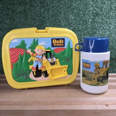 Bob The Builder Vintage Yellow 3D Lunch Box with Thermos By Thermos Fun Graphics