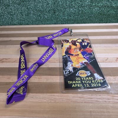 Kobe Bryant Last Games 04/13/2016 - Lanyard / Ticket Stub Holder / Card Limited