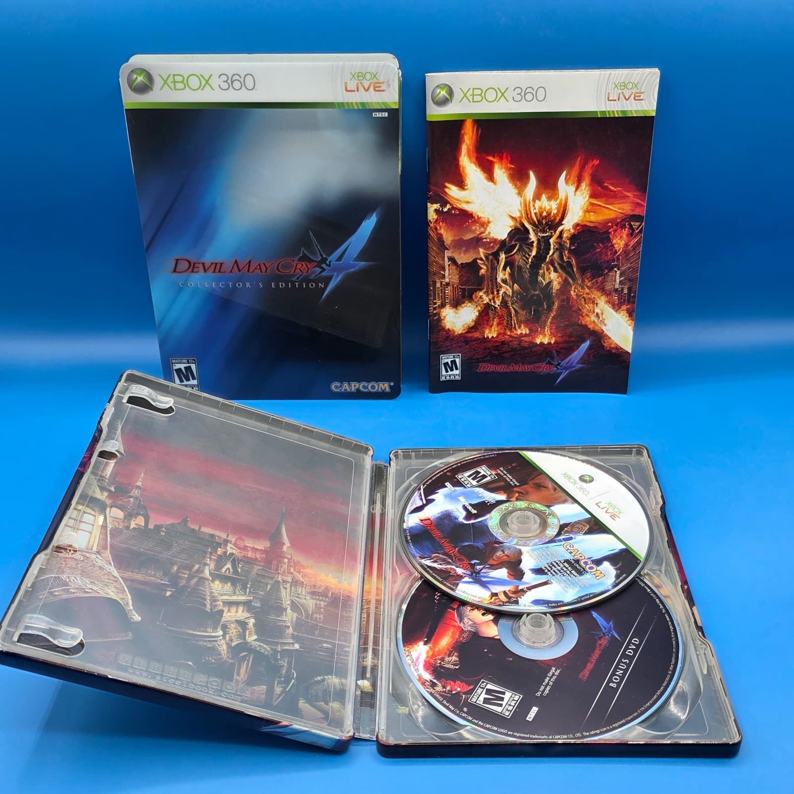Devil May Cry 4 Collectors Edition Steelbook Xbox 360 Complete CIB w/ Slip Cover