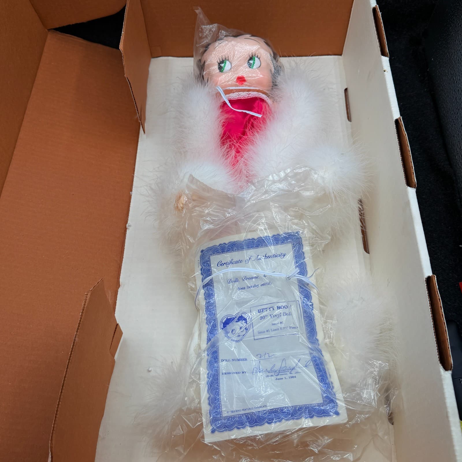 NIB 1984 Betty Boop 20" Doll Lmtd Ed #527/5000 H. Garfinkel Signed COA Issue #1