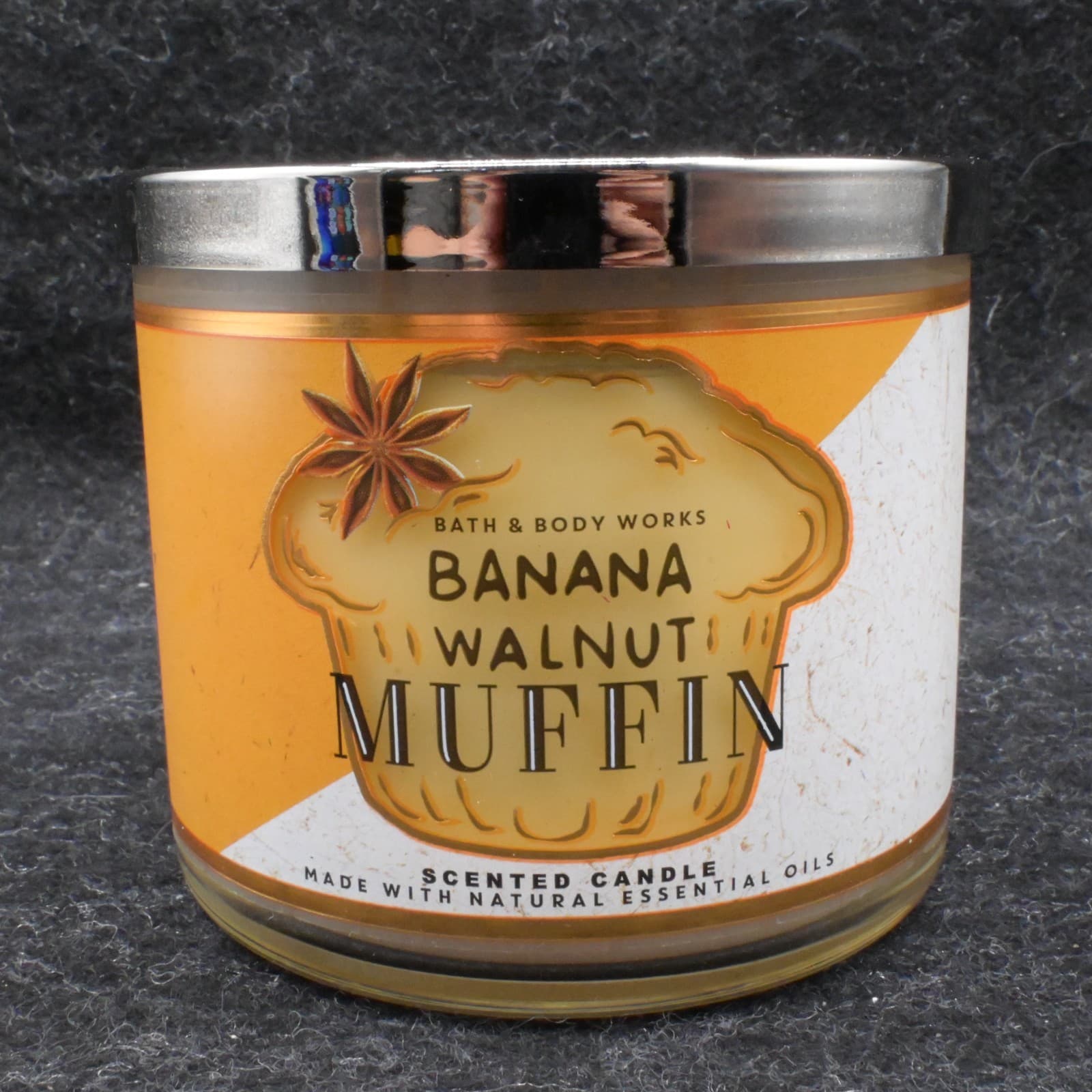 Bath & Body Works Banana Walnut Muffin Scented Candle 3 Wick NEW