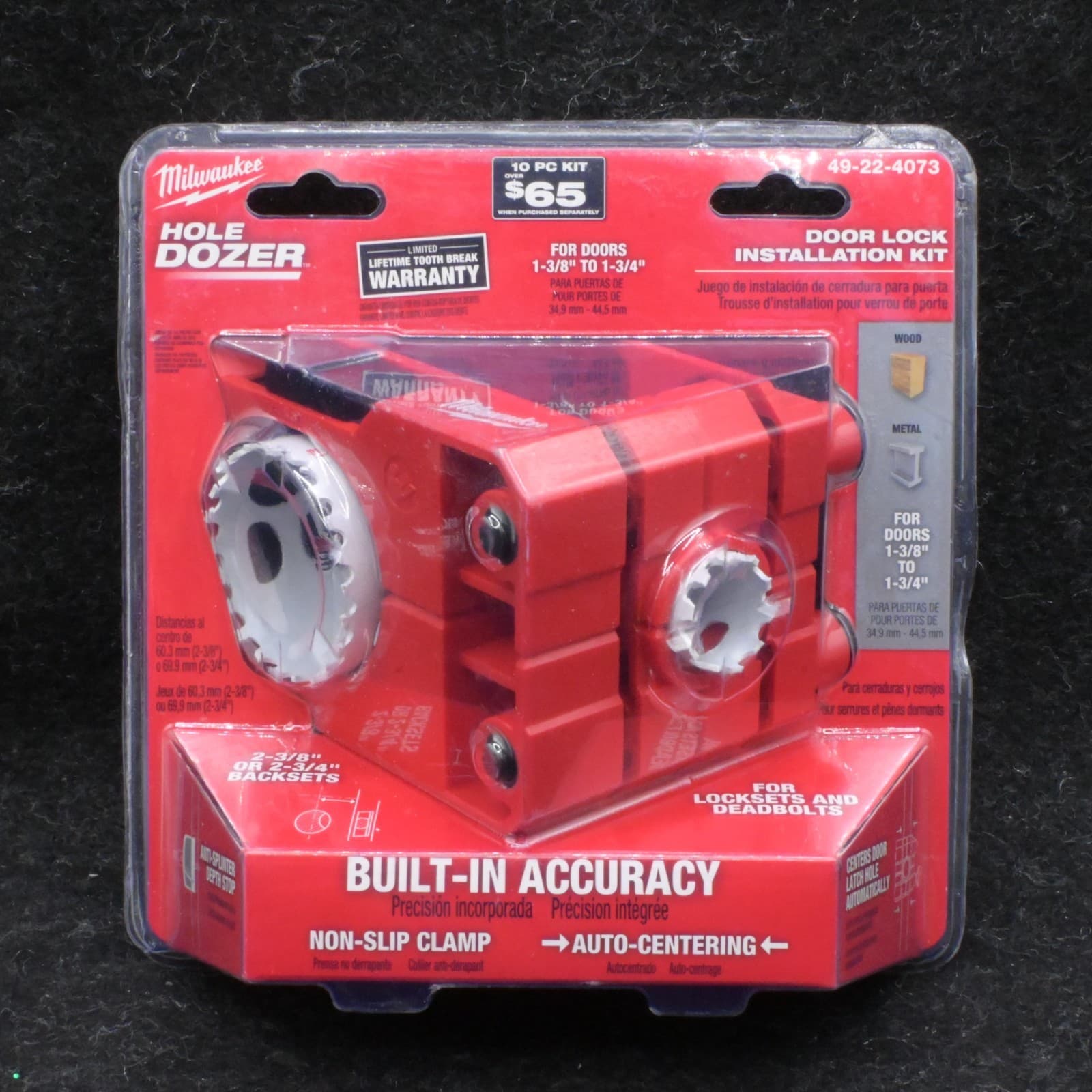 Milwaukee 49-22-4073 Door Lock Installation Hole Dozer Hole Saw Kit