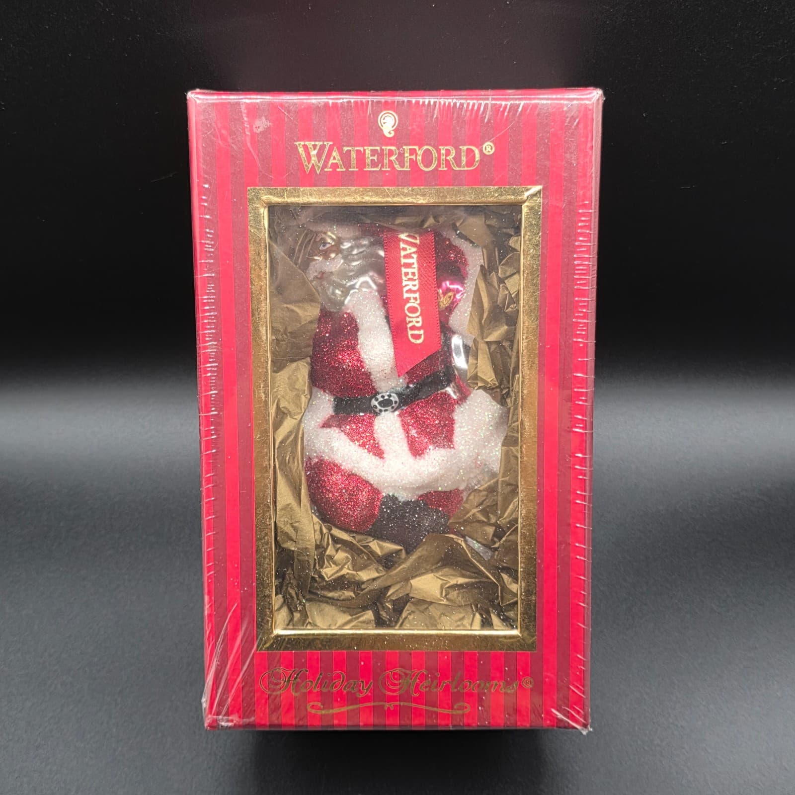 NEW Waterford Holiday Heirloom Blown Glass Romance Santa Christmas ornament