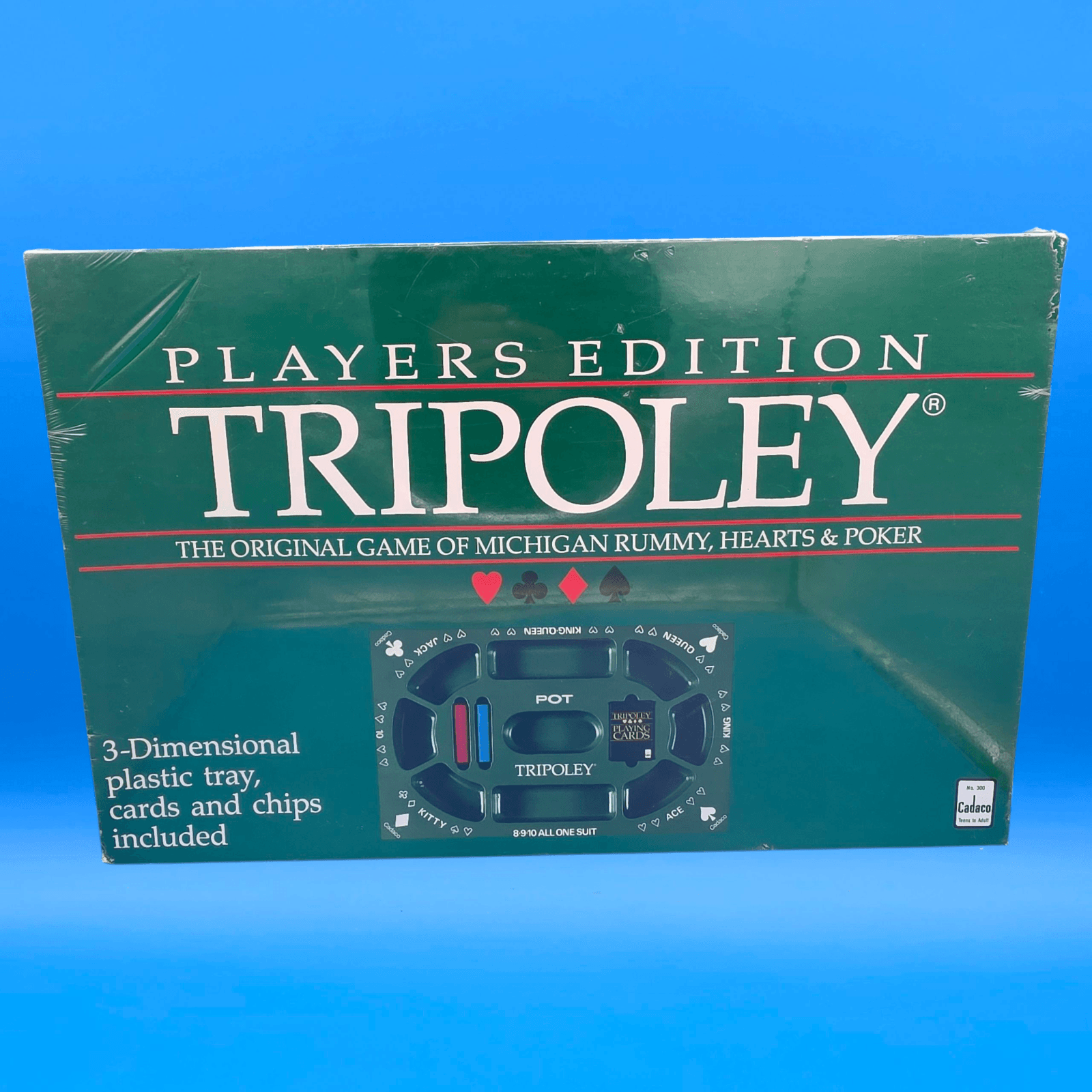 Vintage 1989 TRIPOLEY Players Edition No. 300 Rummy Hearts & Poker NEW SEALED