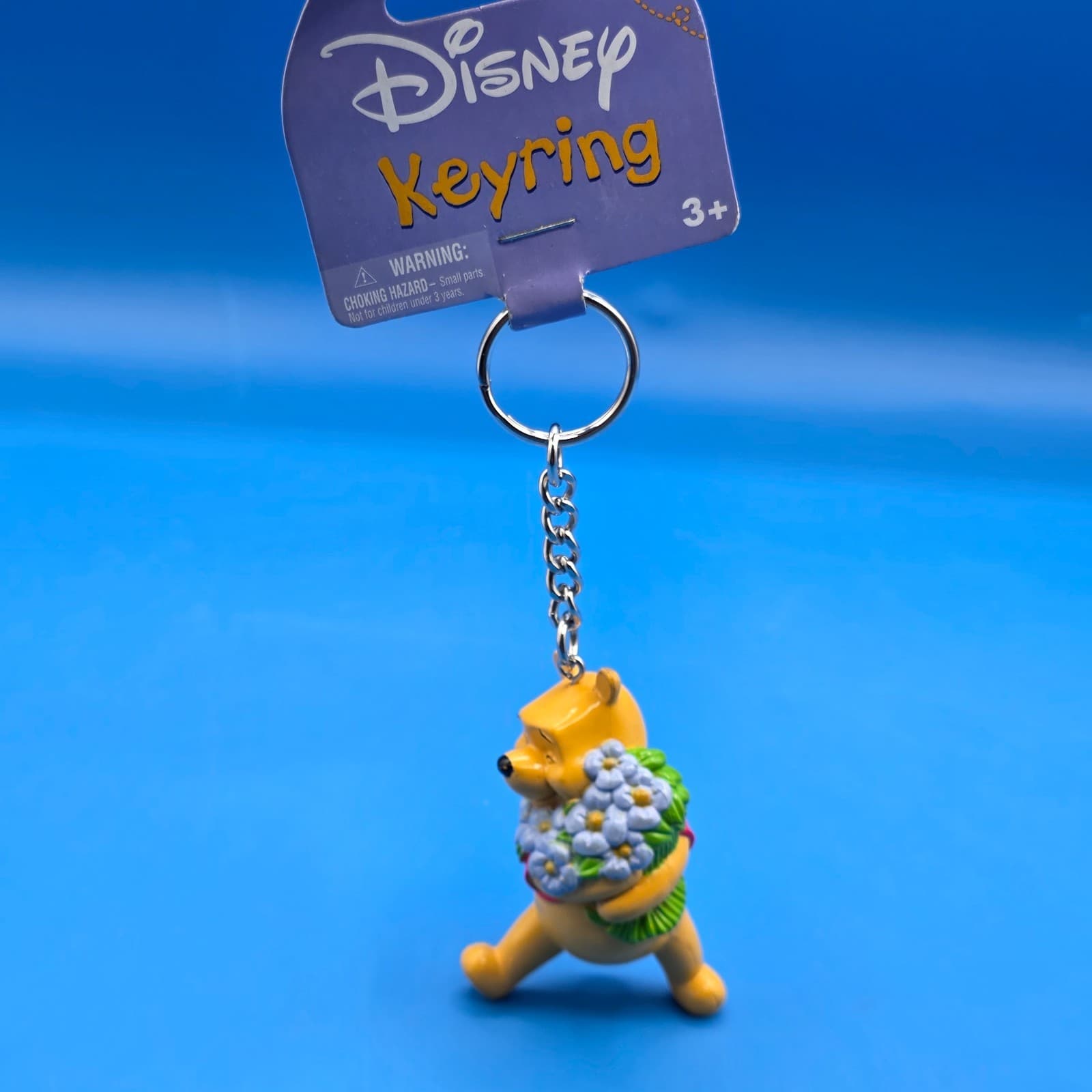 Disney Winnie the Pooh with Flowers 3D PVC Keychain Backpack Clip Pooh Bear