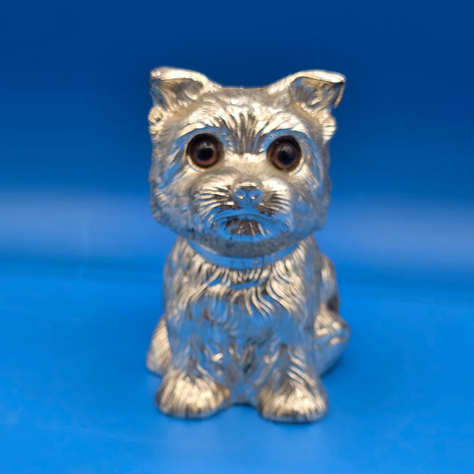 Yorkshire Terrier Dog Metal Coin Piggy Bank - Made In Japan - Tarnish Resistant