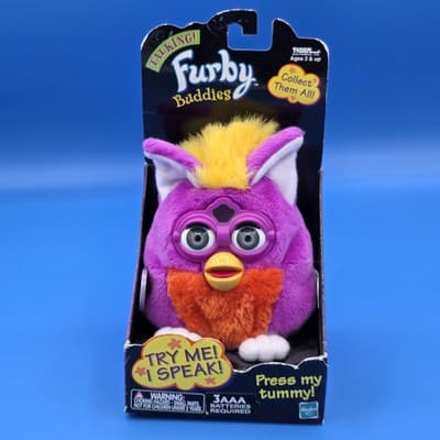 1999 Talking Furby Buddies Tiger Hasbro Yellow Orange Purple Brand New 70-751