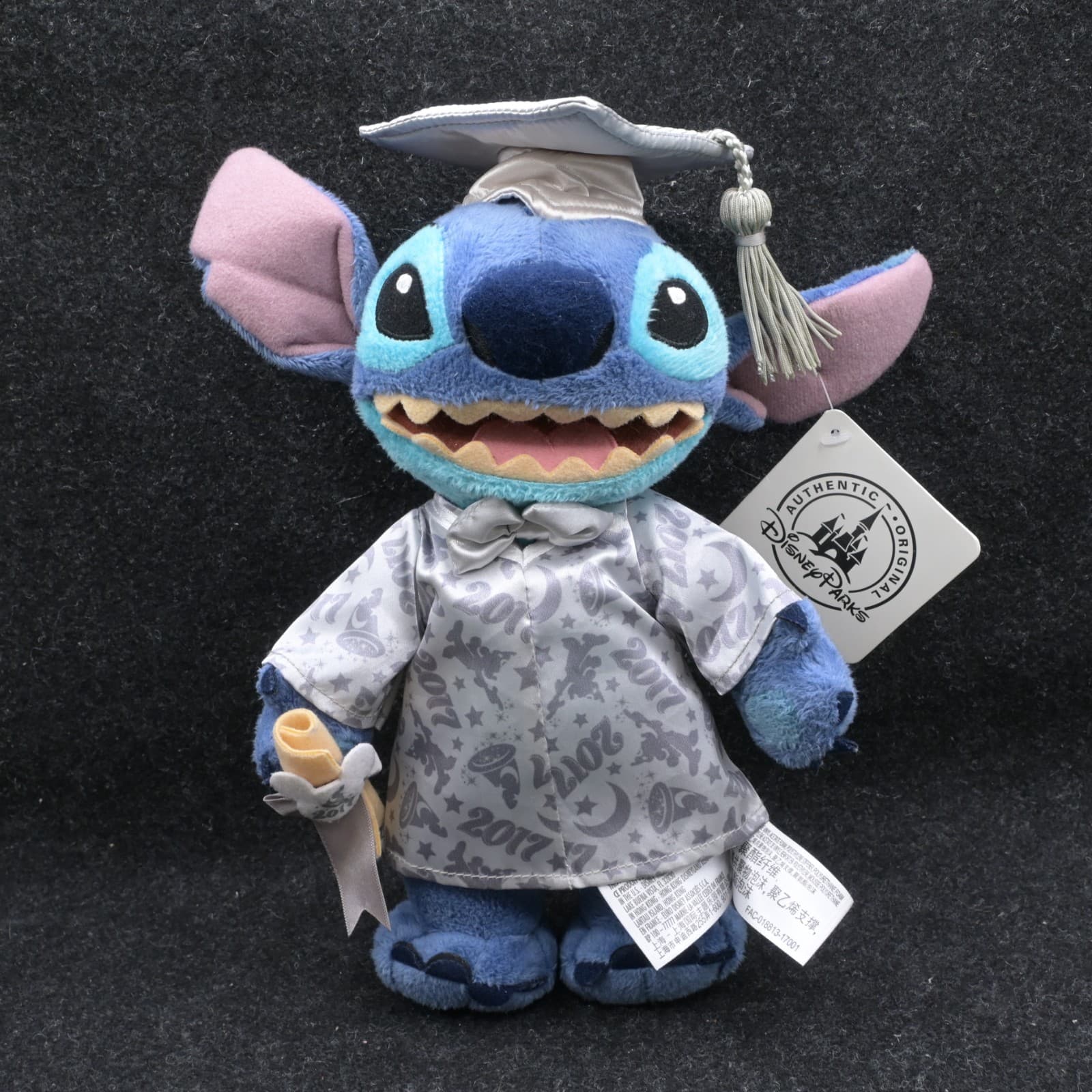 NWT Disney Parks Stitch Graduation Gown & Diploma 12" Plush Stuffed Collec
