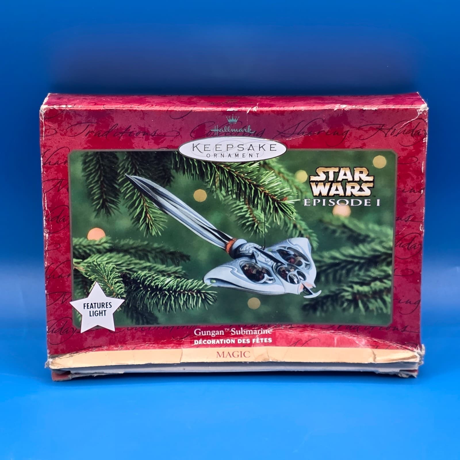 Hallmark 2000 STAR WARS Ornament GUNGAN SUBMARINE TRANSPORT SHIP ~Light Feature