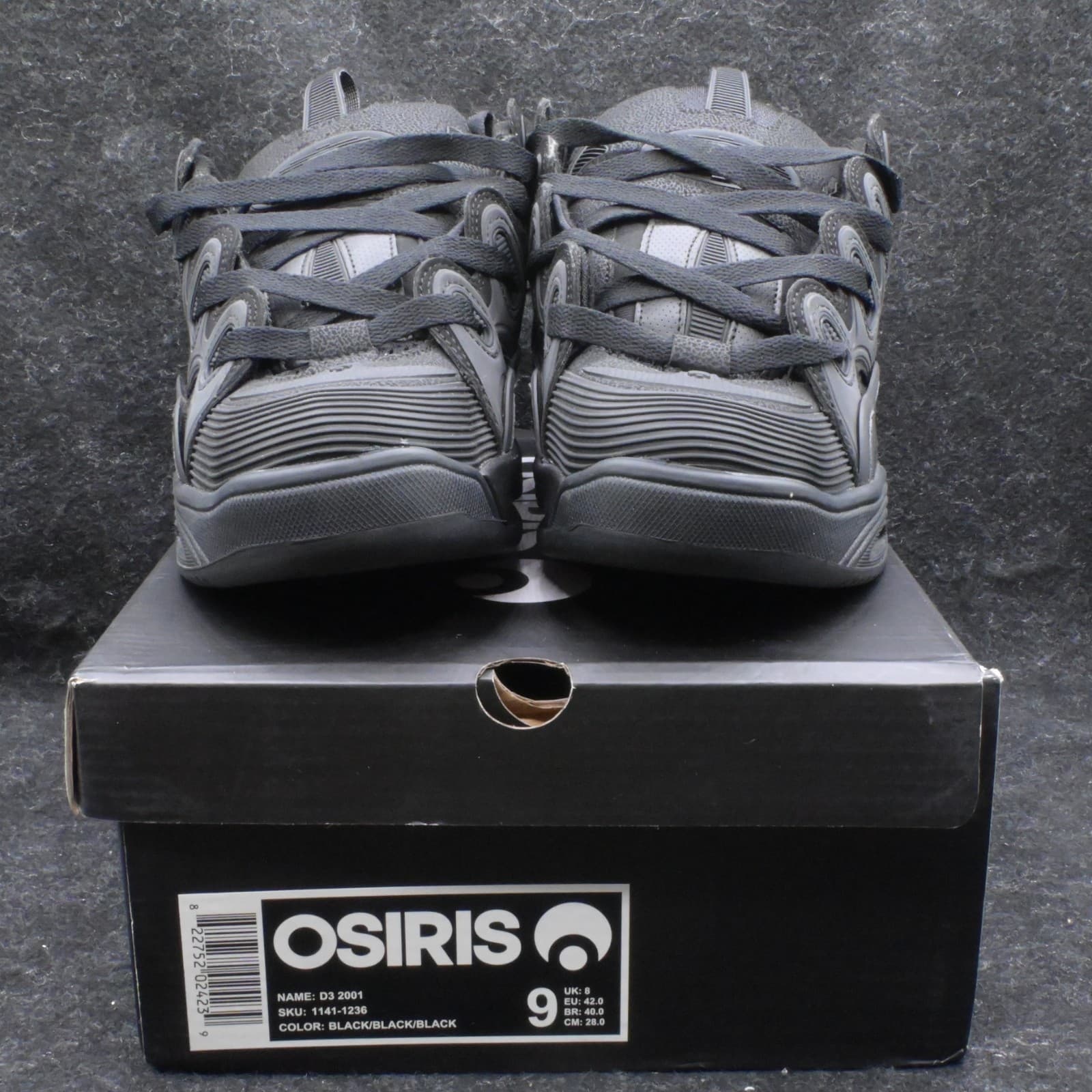 OSIRIS SHOES D3 2001 US 9 EUR 42 BLACK BLACK BLACK