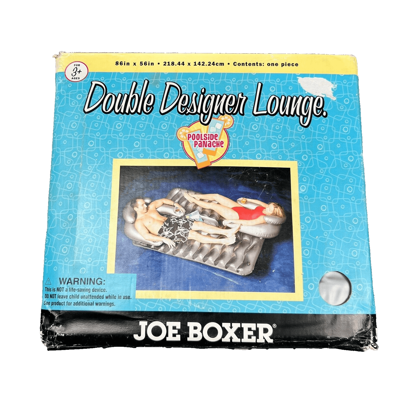 VTG Joe Boxer Intex Ride On Floatie Double Designer Lounge 86" x 56” Pool Kmart