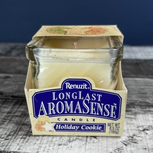 Vintage 1997 Renuzit Long Last AromaSense Holiday Cookie Candle Christmas