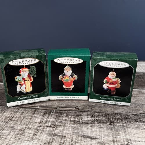 Hallmark Christmas Ornament 3 Centuries Of Santa 2 5 & 6 Miniature Santa Series