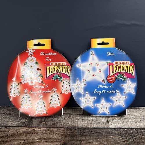 2 Pack Cousin Holiday Keepsakes Christmas Ornament 6 Beaded Christmas Trees Star