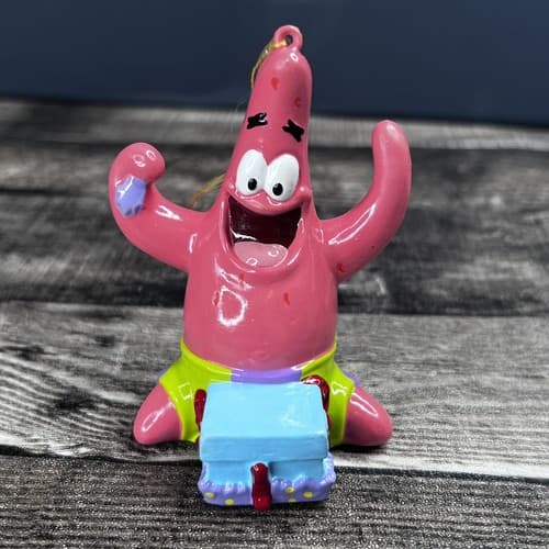 Vintage 2003 Spongebob Squarepants 3.5" Patrick Pink Christmas Ornament Viacom